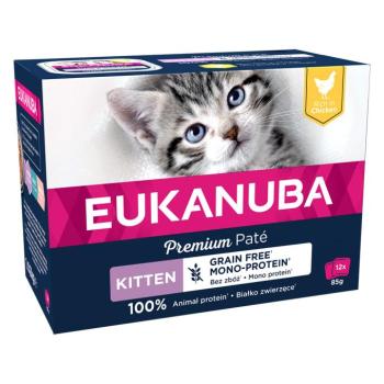 12x85g Eukanuba Grain Free Kitten nedves macskatáp - csirke kép