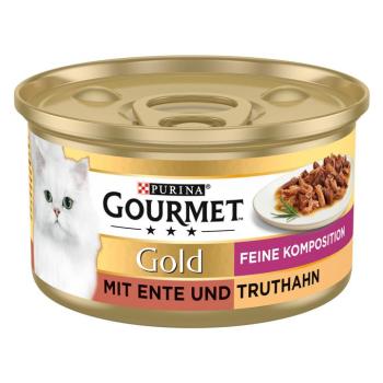 12x85g Gourmet Gold finom kompozíció kacsa & pulyka nedves macskatáp kép