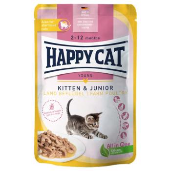 12x85g Happy Cat Meat Kitten Vidéki szárnyas nedves macskaeledel kép