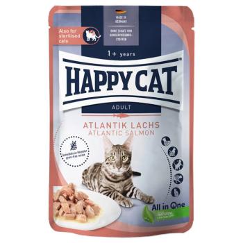 12x85g Happy Cat Meat Adult lazac szószban nedves macskatáp kép