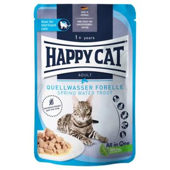 12x85g Happy Cat Meat Adult pisztráng szószban nedves macskatáp kép