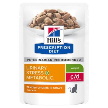 12x85g Hill's Prescription Diet c/d Urinary Stress +Metabolic csirke nedves macskatáp kép
