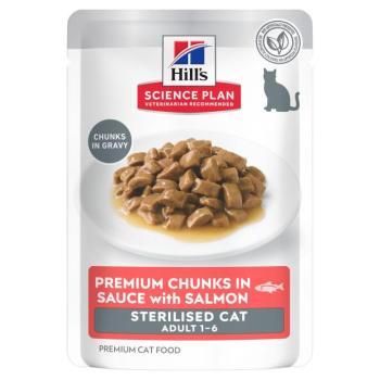 12x85g Hill's Science Plan Adult Sterilised nedves macskatáp - Lazac kép