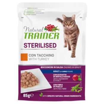 12x85g Natural Trainer Adult Sterilised macska nedvestáp - Pulyka kép