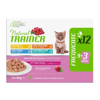 12x85g Natural Trainer Kitten & Young nedves macskatáp vegyesen kép