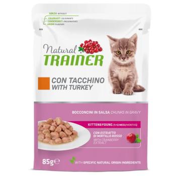 12x85g Natural Trainer Kitten & Young pulyka nedves macskatáp kép