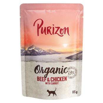 12x85g Purizon Organic Marha, csirke & sárgarépa nedves macskatáp kép