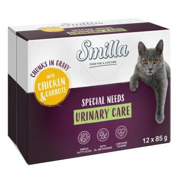 12x85g Smilla Urinary Care falatok zöldséggel szószban nedves macskatáp kép