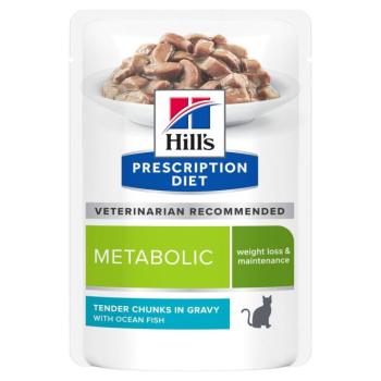 12x85Hill's Prescription Diet Metabolic tengeri hal nedves macskatáp kép