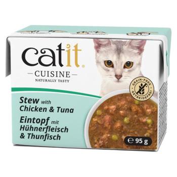 12x95g Catit Cuisine ragu Csirke & tonhal nedves macskaeledel kép