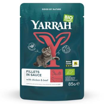 14x85g Yarrah Bio marhafilék szószban nedves macskatáp kép