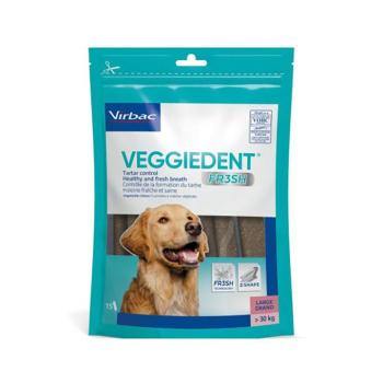 15x35g (L méret) Virbac VEGGIEDENT Fresh - nagytestű kutyáknak (>30 kg) kép