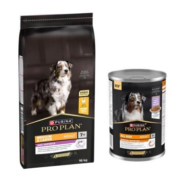 16kg PURINA PRO PLAN Medium & Large Adult 7+ száraz kutyatáp+12x400g nedvestáp ingyen kép