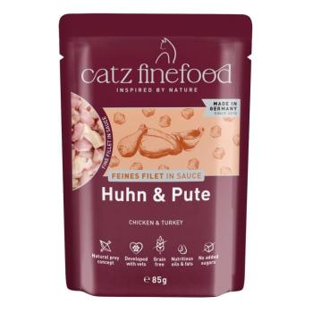 16x85g catz finefood finom filék Csirke & pulyka nedves macskatáp kép