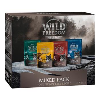 16x85g Wild Freedom Triple Taste tasakos nedves macskatáp Vegyes csomag (4 változattal) kép