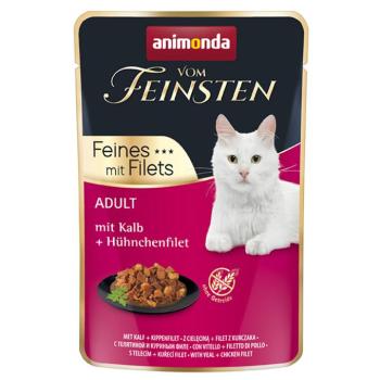 18x85g animonda Vom Feinsten Adult Borjú & csirkefilé nedves macskatáp kép