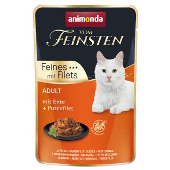 18x85g animonda Vom Feinsten Adult Kacsa & pulykafilé nedves macskatáp kép