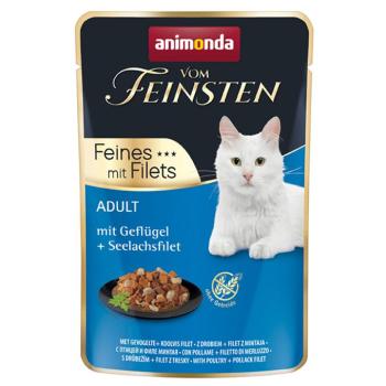 18x85g animonda Vom Feinsten Adult Szárnyas & tőkehalfilé nedves macskatáp kép