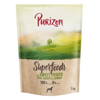 1kg Purizon Superfoods Veggie édesburgonya borsóval, sárgarépával & spenóttal száraz kutyatáp