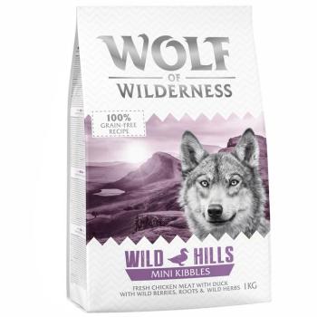 1kg Wolf Of Wilderness Adult ''Wild Hills'' kacsa - gabonamentes száraz kutyatáp - Új: MINI krokettben kép