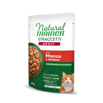 22x85g Natural Trainer Straccetti Adult csíkok szószban nedves macskatáp - Marha kép