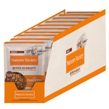 22x85g Nature's Variety Bites csirke szószban nedves macskatáp kép