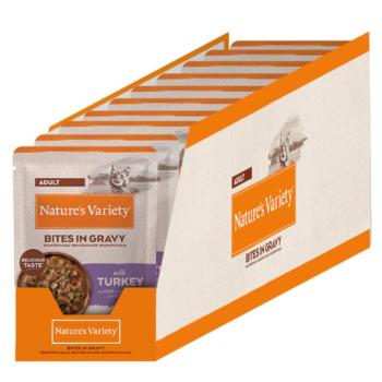 22x85g Nature's Variety Bites pulyka szószban nedves macskatáp kép