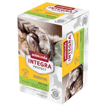 24x100g animonda Integra Protect Adult Sensitive tálcás nedves macskatáp-Pulyka pur kép