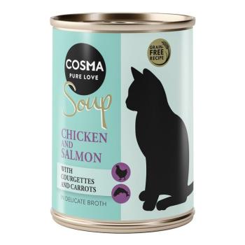 24x100g Cosma Soup Csirkemell, lazac, cukkini & sárgarépa nedves macskatáp kép