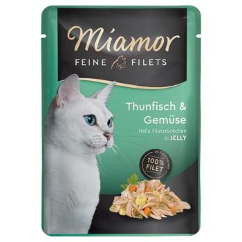 24x100g Miamor Feine Filets aszpikban nedves macskatáp - Tonhal & zöldség kép