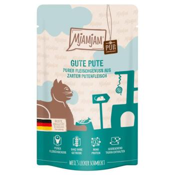 24x125g MjAMjAM Quetschie pur nedves macskatáp-pulyka pur kép