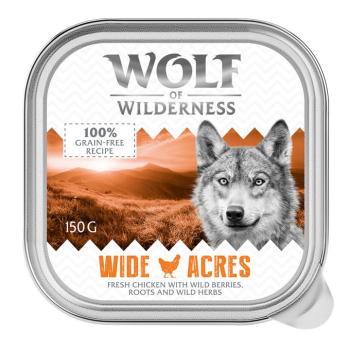 24x150g Wolf of Wilderness Adult - Single protein tálcás nedves kutyatáp - Wide Acres - csirke kép