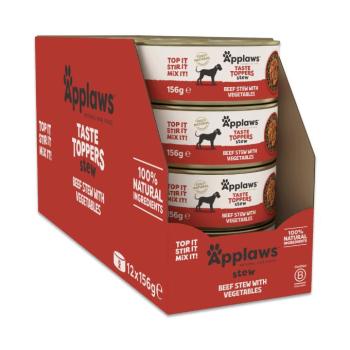 24x156g Applaws Taste Toppers Natural Stew nedves macskatáp - Marha & zöldség kép