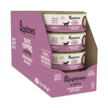 24x156g Applaws Taste Toppers Natural szószban csirke & kacsa nedves kutyatáp kép