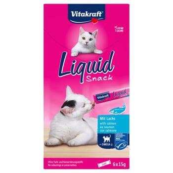 24x15g Vitakraft Cat Liquid snack lazac & omega-3 macskasnack kép