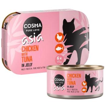 24x170g Cosma Asia aszpikban nedves macskatáp- Csirke & tonhal kép