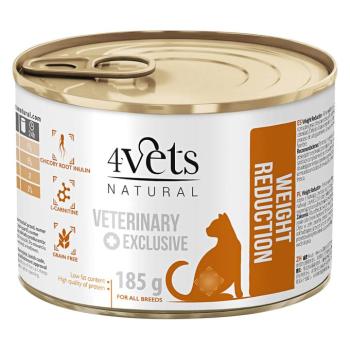 24x185 g 4Vets Natural Cat Weight Reduction nedves macskatáp kép