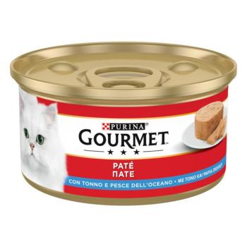 24x195g Gourmet tonhal & tengeri hal nedves macskatáp kép