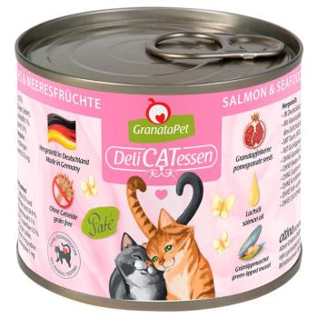 24x200g GranataPet DeliCatessen Lazac & tenger gyümölcsei nedves macskatáp kép