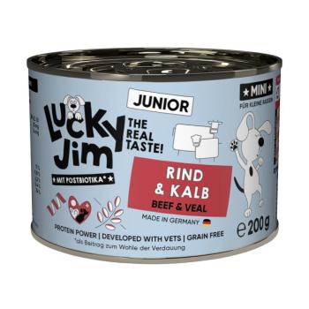 24x200g Lucky Jim MINI Junior marha & borjú nedves kutyatáp kép