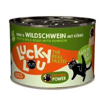 24x200g Lucky Lou Adult Marha & vaddisznó nedves macskatáp