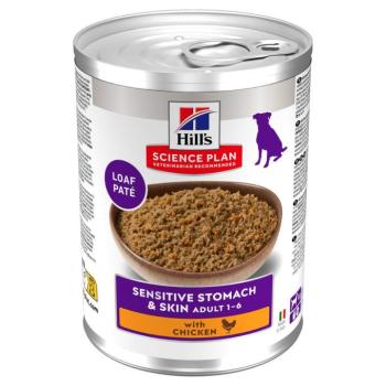 24x370 Hill's Science Plan Sensitive Stomach & Skin csirke nedves kutyatáp kép