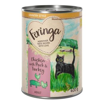 24x400g Feringa Country Style Menü Csirke, pulyka, sertés nedves macskatáp kép