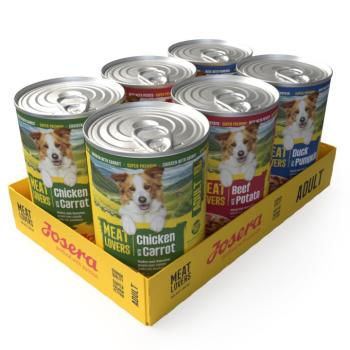 24x400g Josera Meatlovers Menü nedves kutyatáp vegyes csomagban 3 változattal új design kép