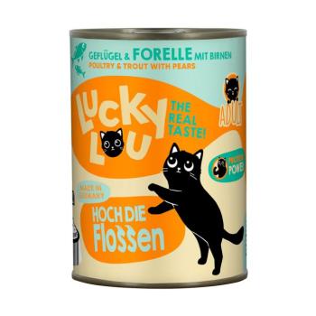 24x400g Lucky Lou Adult Szárnyas & pisztráng nedves macskatáp kép