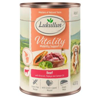 24x400g Lukullus Vitality Ízület: marha (gabonamentes) nedves kutyatáp