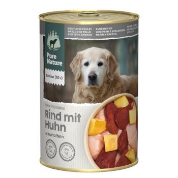 24x400g Pure Nature Senior marha & csirke nedves kutyatáp