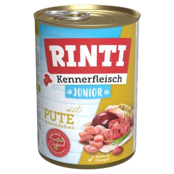 24x400g RINTI ínyenceknek gazdaságos csomag nedves kutyatáp - Junior: pulyka kép