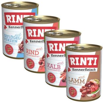 24x400g RINTI ínyenceknek nedves kutyatáp- Mix: marha, szárnyasszív, borjú, bárány kép