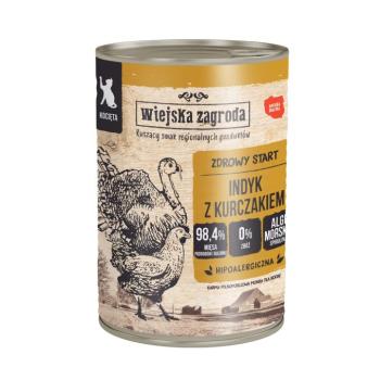 24x400g Wiejska Zagroda Cat Kitten pulyka csirkével nedves macskatáp kép